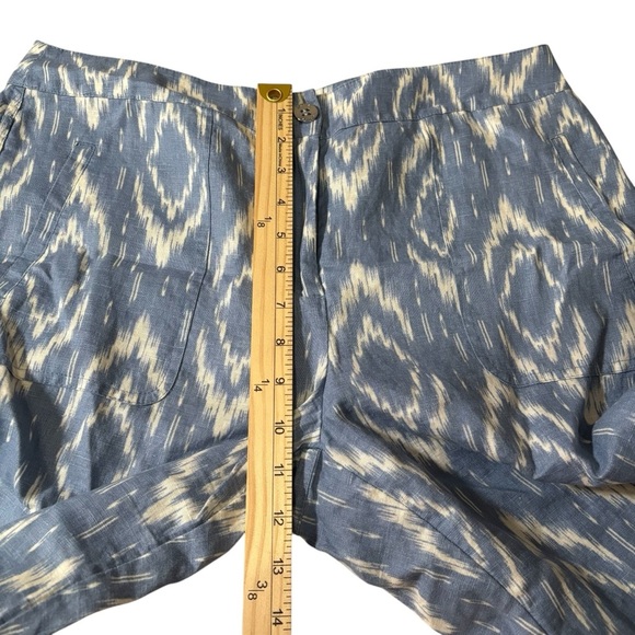 Chico's 100% Linen Ikat Print Wide Leg Pants Resortwear Vacation Preppy Small - Picture 14 of 16